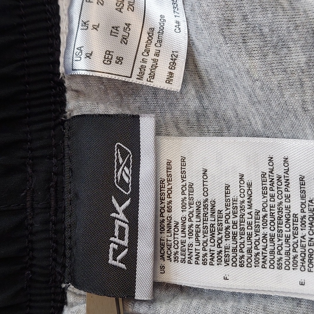 Reebok Men's 2 Pc Burgundy, Black Jacket and Jogger Pants, Size XL, Like New - Picture 14 of 16